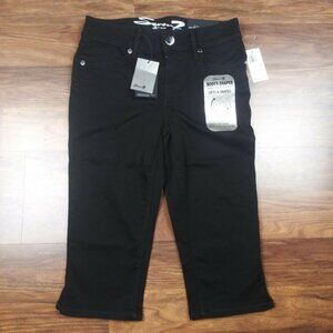 Seven7 Booty Shaper Crop Jeans Black Mid Rise Stretch Shaping Capri Pants NWT 4